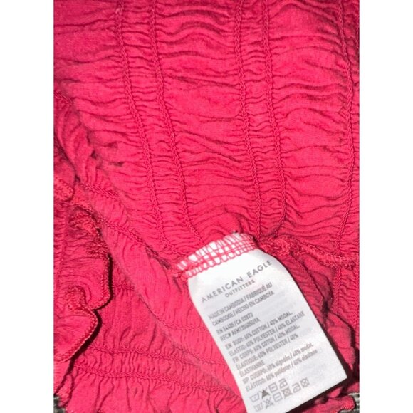 American Eagle Womens Smocked Cropped Tank Top‎ XS Y2K 2k5 milipili - Picture 8 of 9